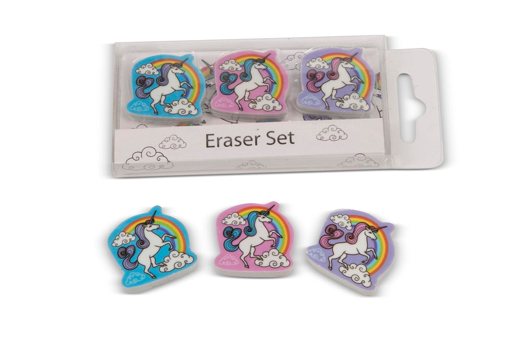 Unicorn 3 Eraser Set